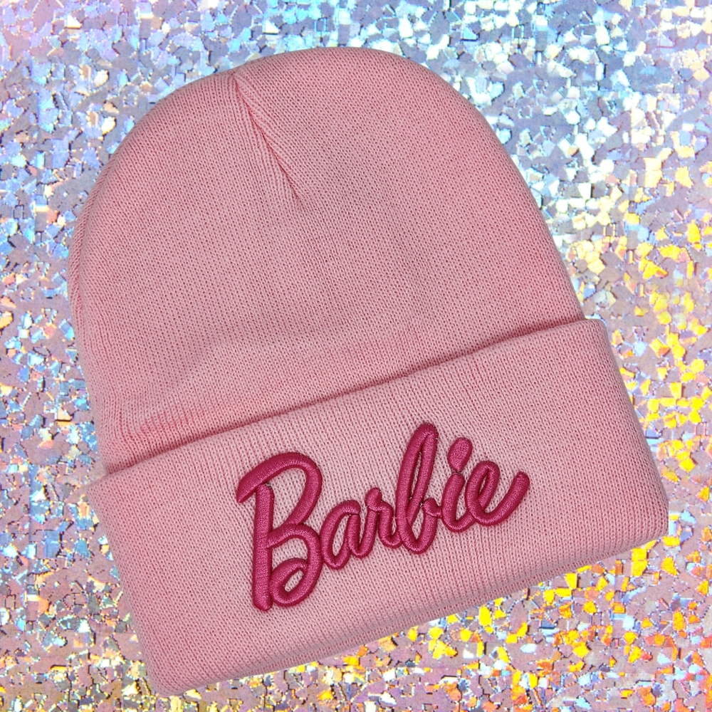 Knit Pink Barbie Beanie